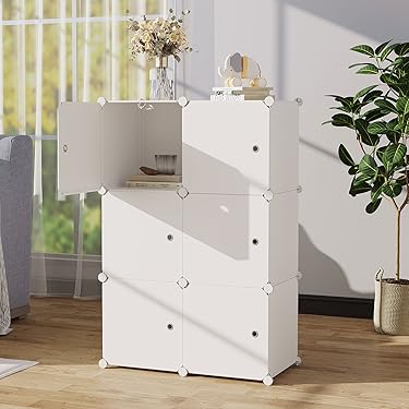 cahome 6-cube milky modular unit with doors for modern spaces